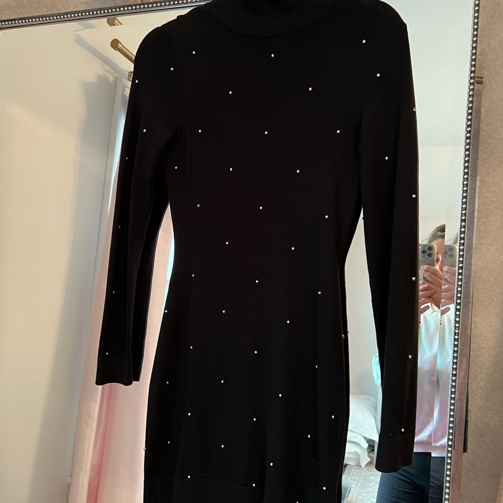 Black backless sweater dress